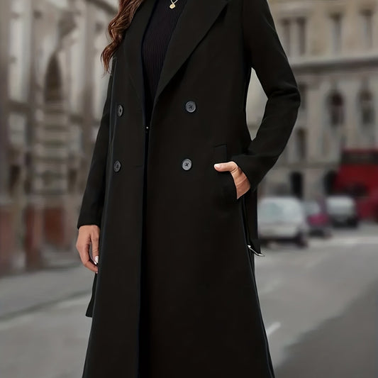 Thaisa | Women's Double-Breasted Long Coat
