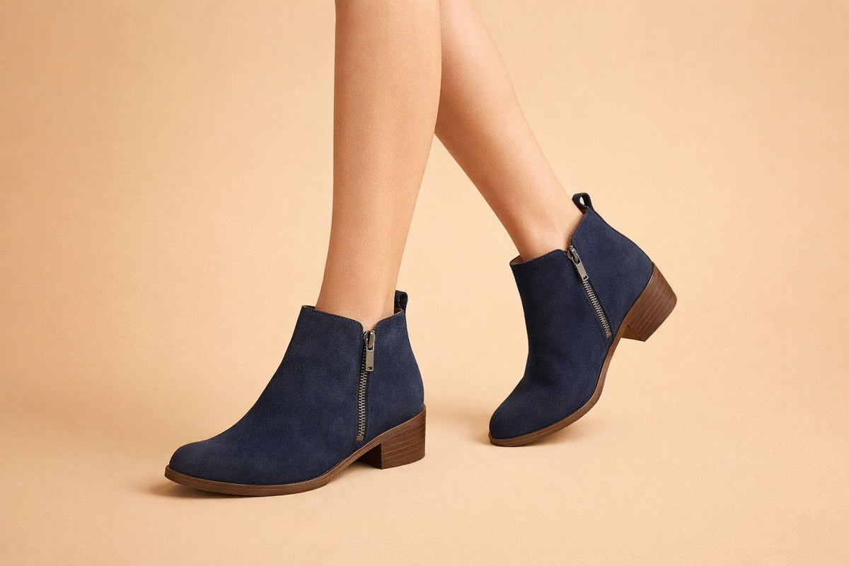 Aurelia | Women's Orthopedic Chelsea Ankle Boots Leather Zip Side Round Toe photo