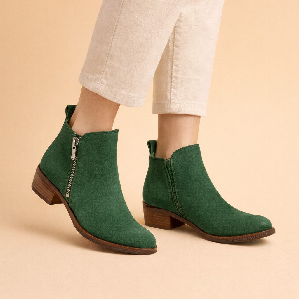 Aurelia | Women's Orthopedic Chelsea Ankle Boots Leather Zip Side Round Toe photo