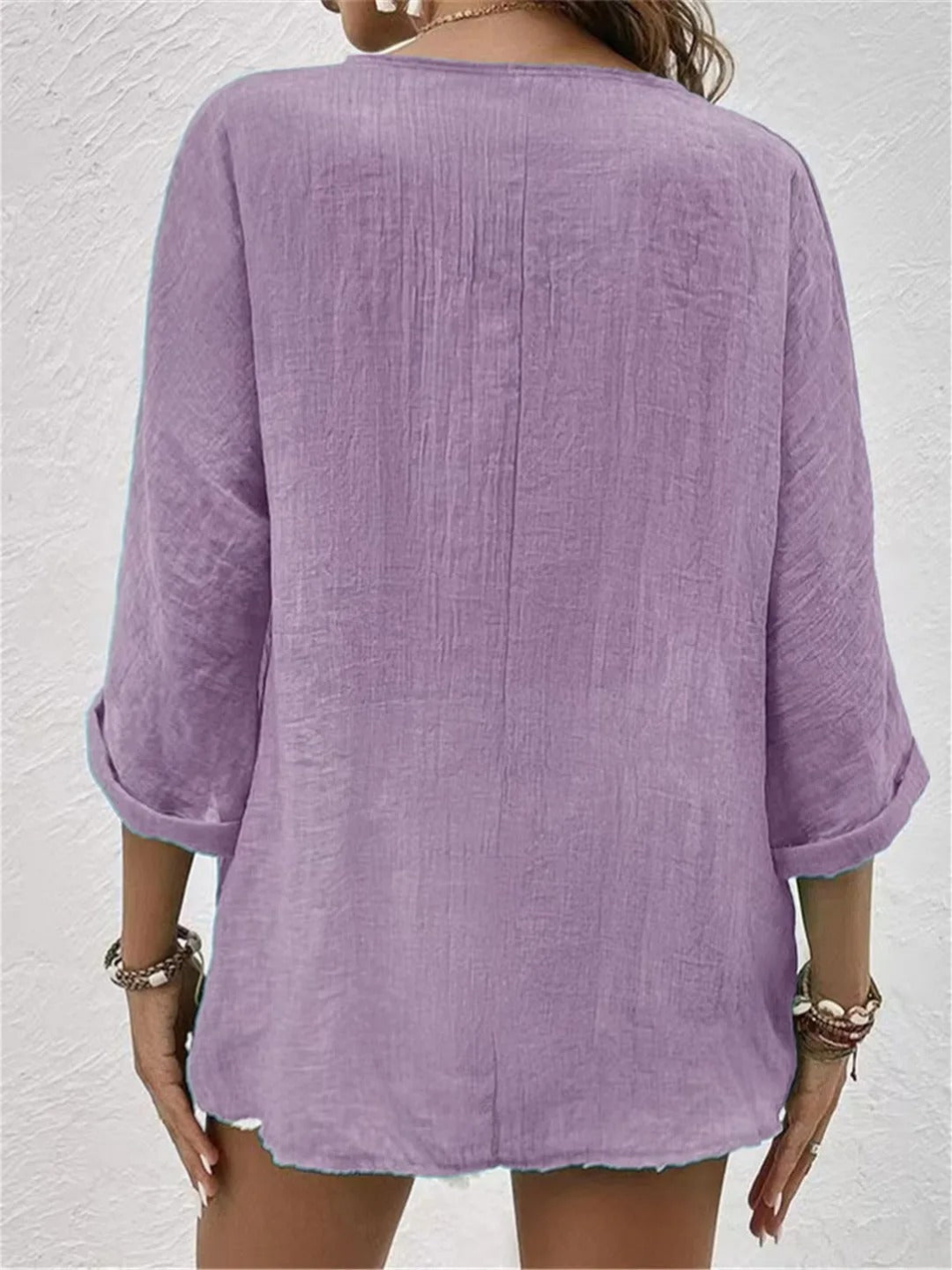 Babette | Casual Cotton V-Neck Button-Front Top
