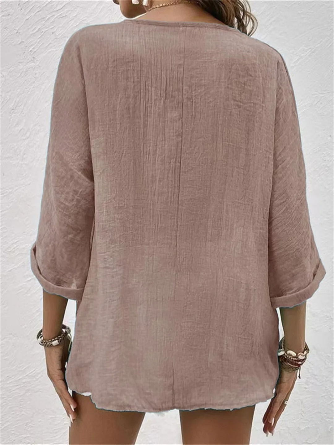 Babette | Casual Cotton V-Neck Button-Front Top
