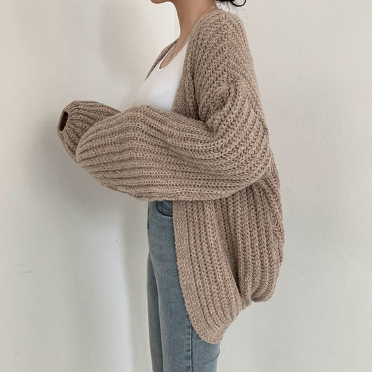 Corentine | Cardigan with Balloon Sleeves and Open Front