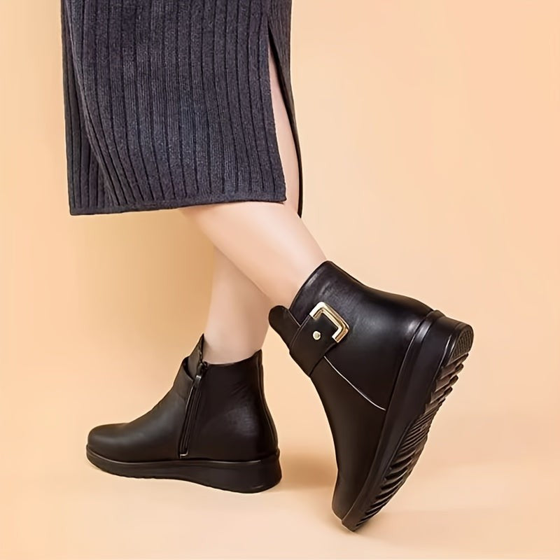 Bernadette | Women's Cozy Buckle Ankle Boots