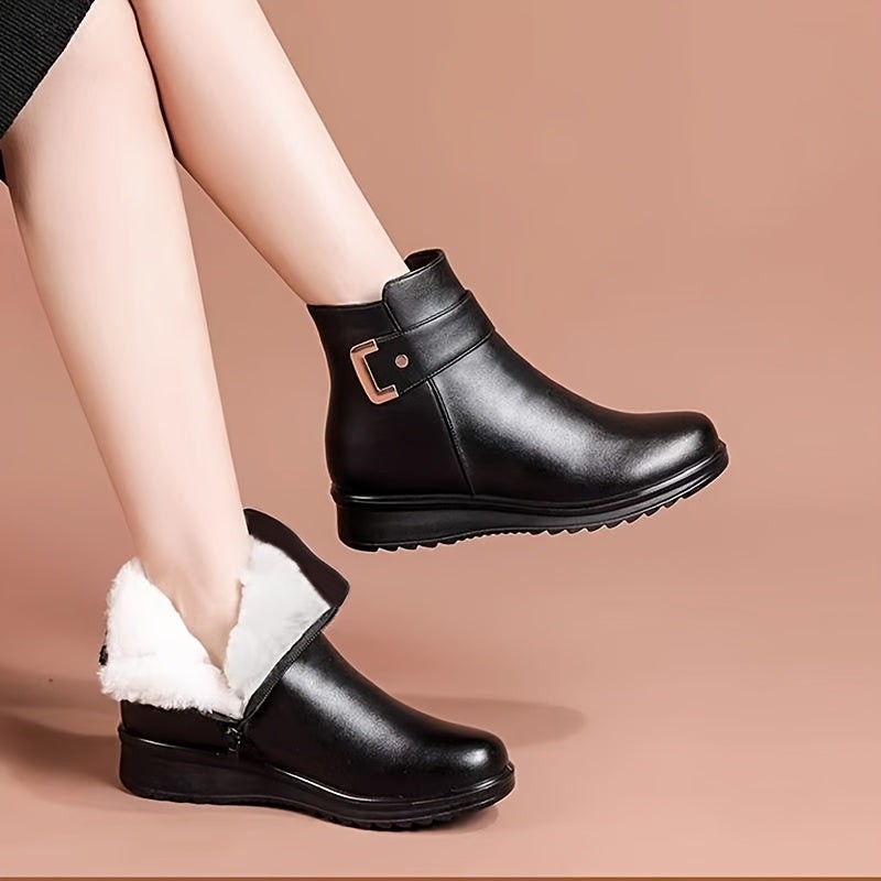 Bernadette | Women's Cozy Buckle Ankle Boots