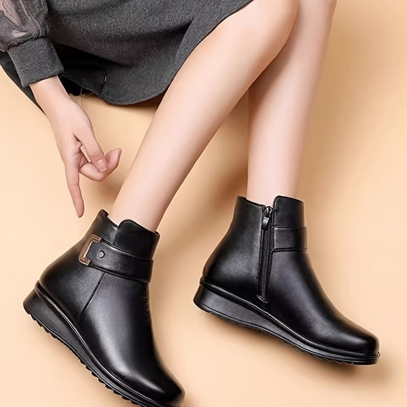 Bernadette | Women's Cozy Buckle Ankle Boots