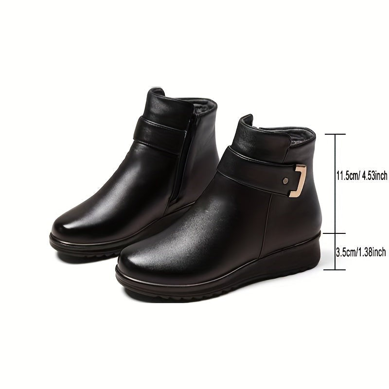 Bernadette | Women's Cozy Buckle Ankle Boots