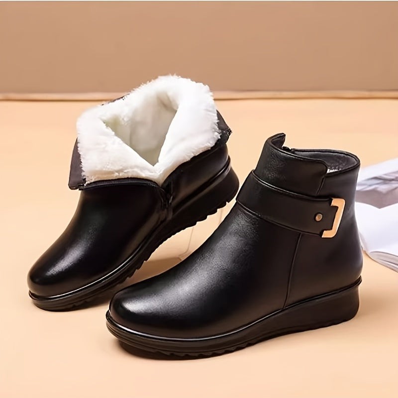 Bernadette | Women's Cozy Buckle Ankle Boots