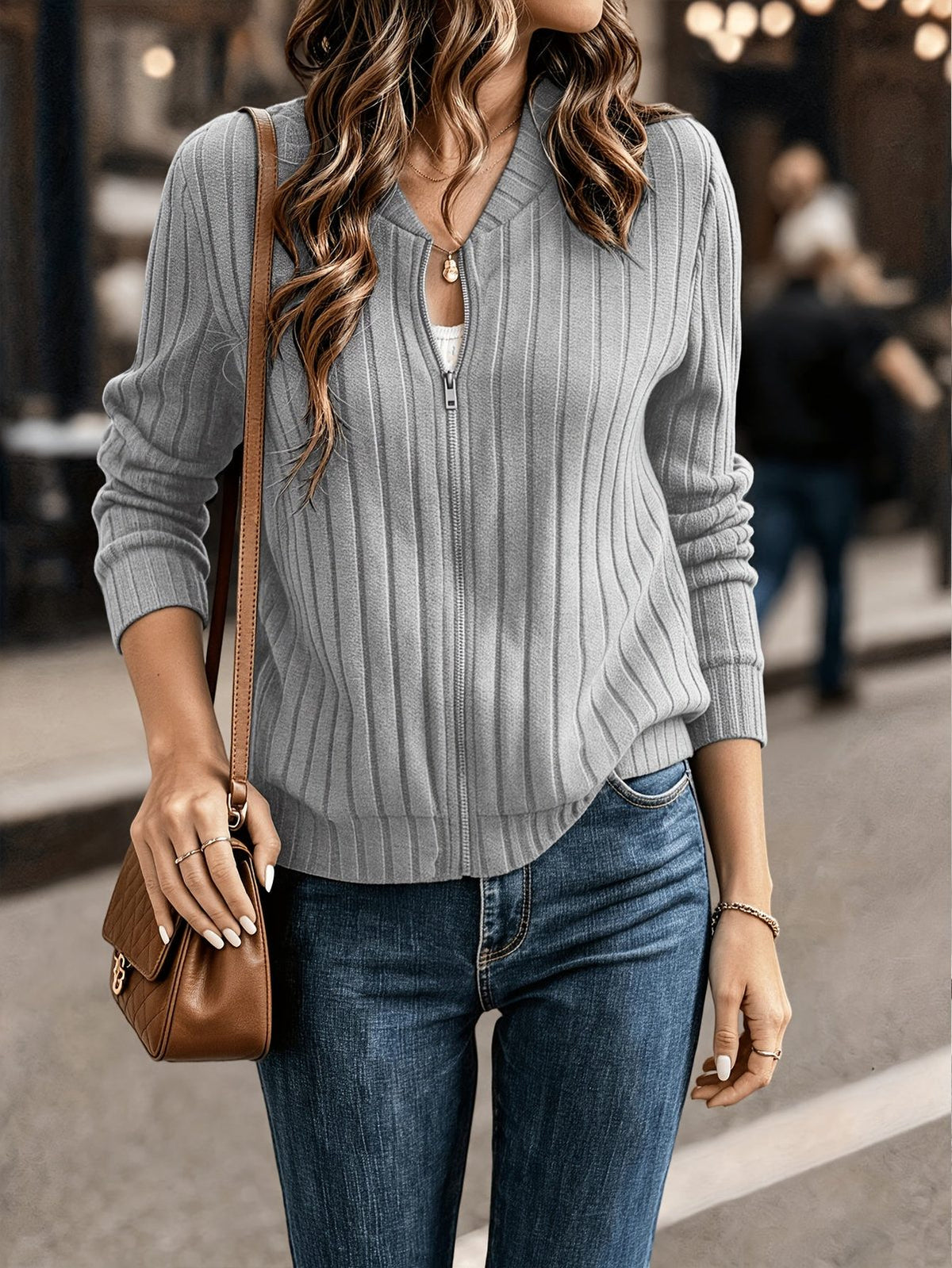 Blair | Women's Ribbed Zip-Front Jacket for Winter