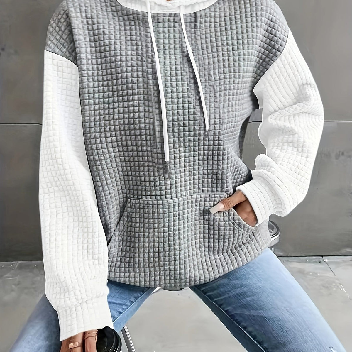 Brenna | Women's Cozy Waffle-Texture Hoodie