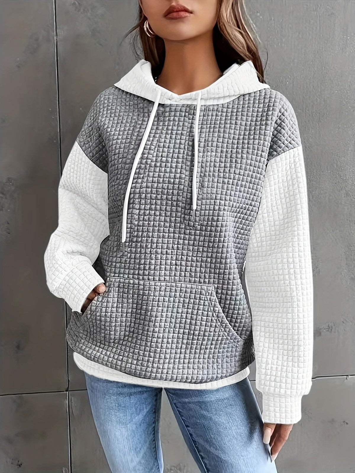 Brenna | Women's Cozy Waffle-Texture Hoodie