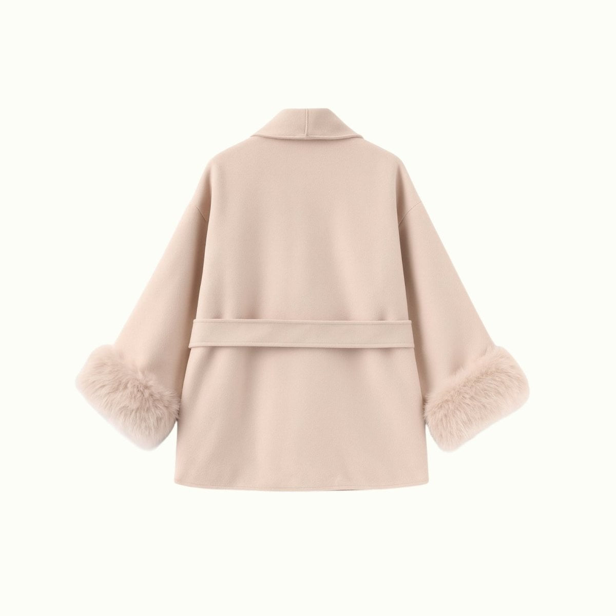 Bronwen | Wool Cashmere Coat with Fur Cuffs photo