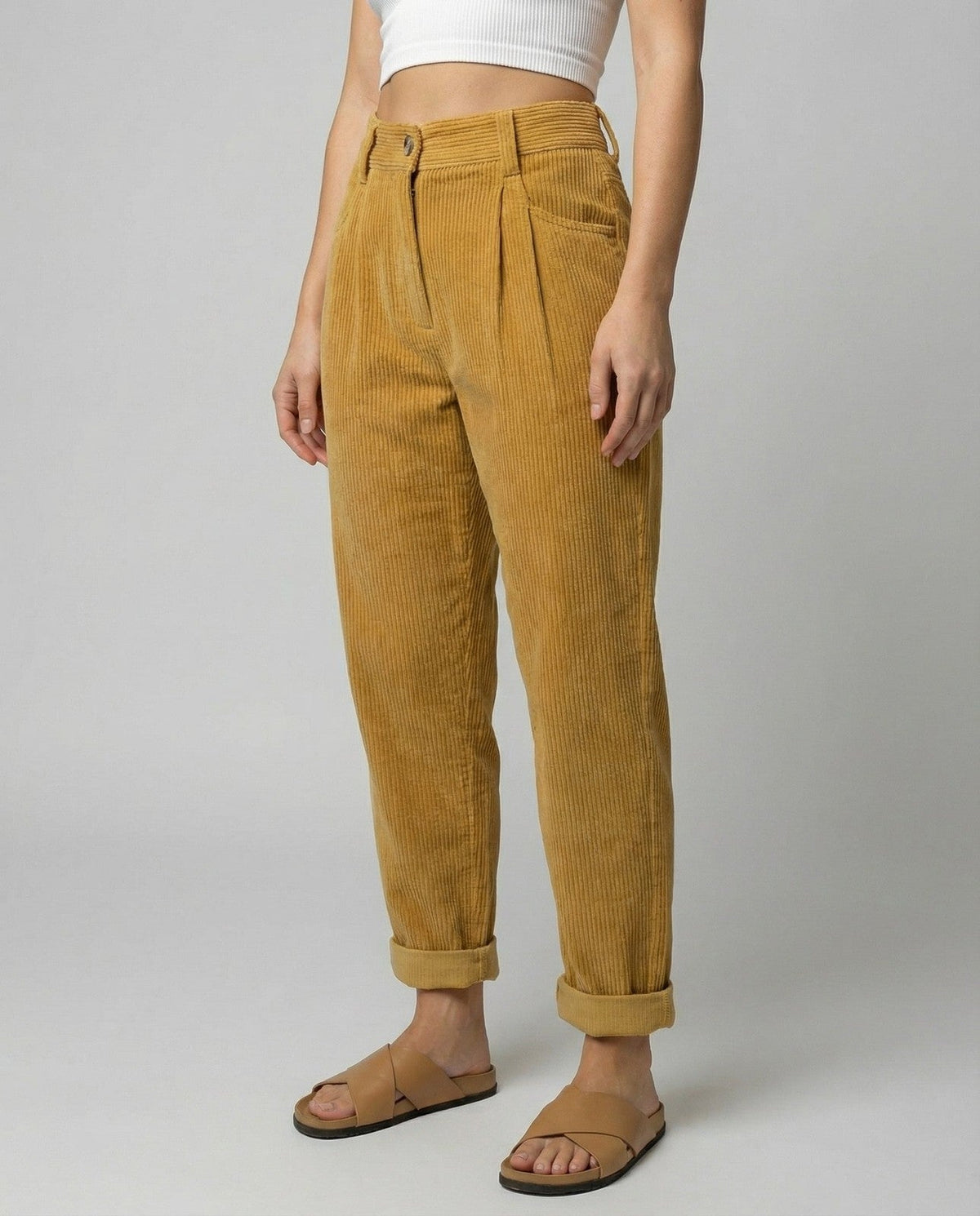 Callan | Stout Elastic Waist Corduroy Pants for Women photo
