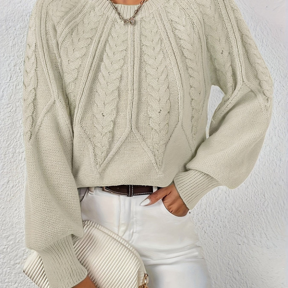Cassidy | Women's Cable-Knit Round-Neck Sweater