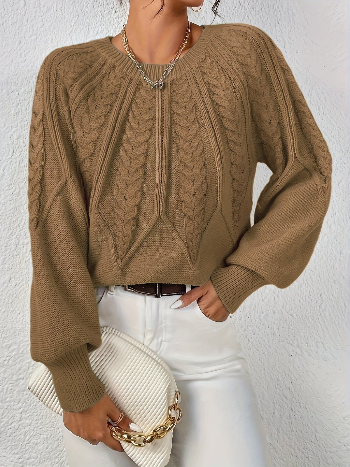 Cassidy | Women's Cable-Knit Round-Neck Sweater
