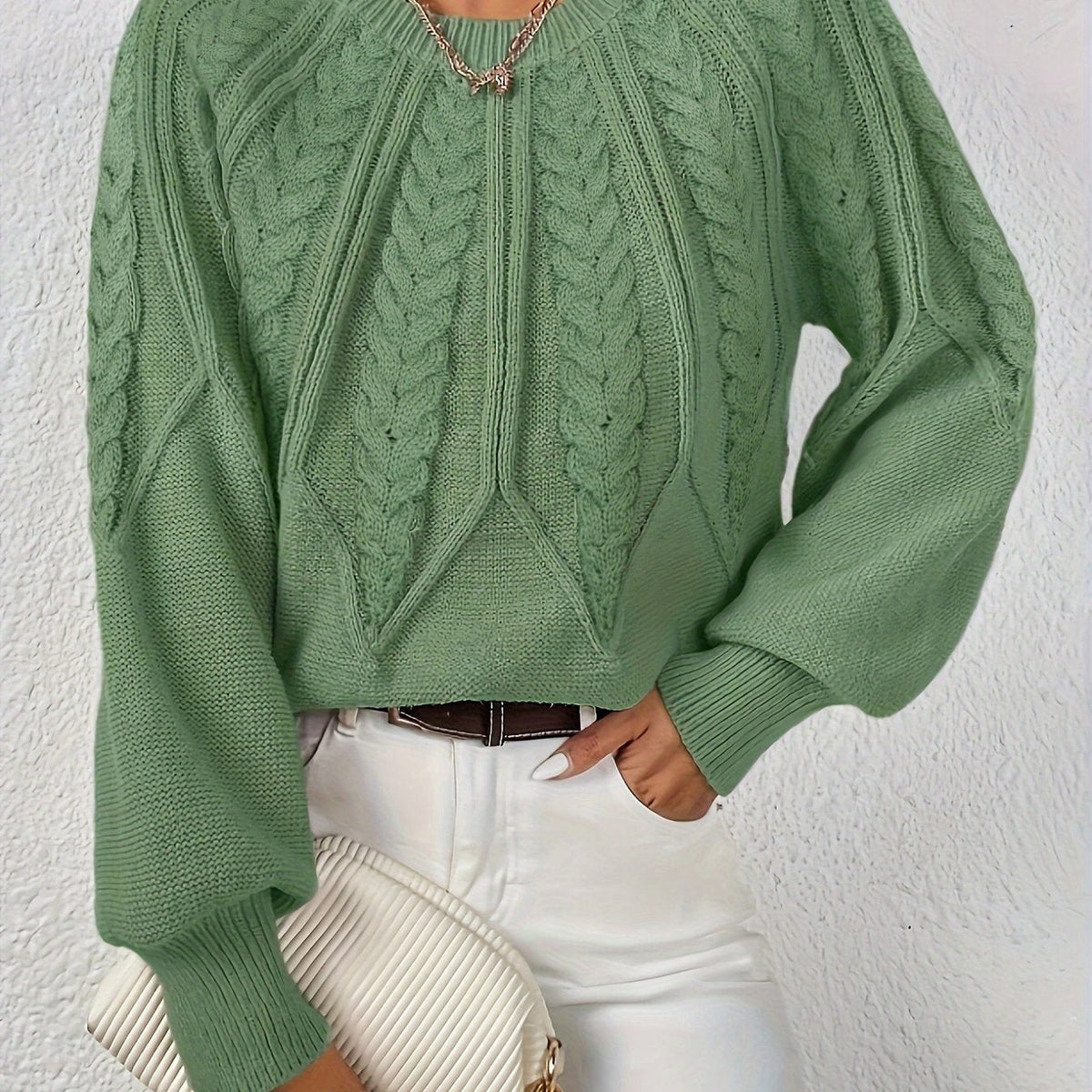 Cassidy | Women's Cable-Knit Round-Neck Sweater