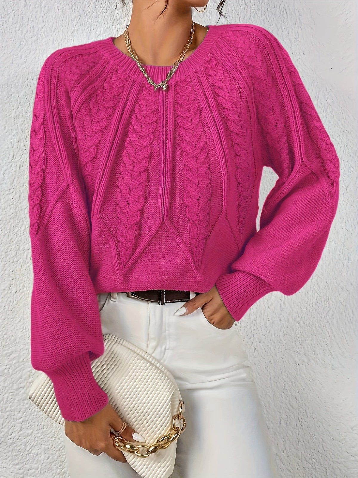 Cassidy | Women's Cable-Knit Round-Neck Sweater