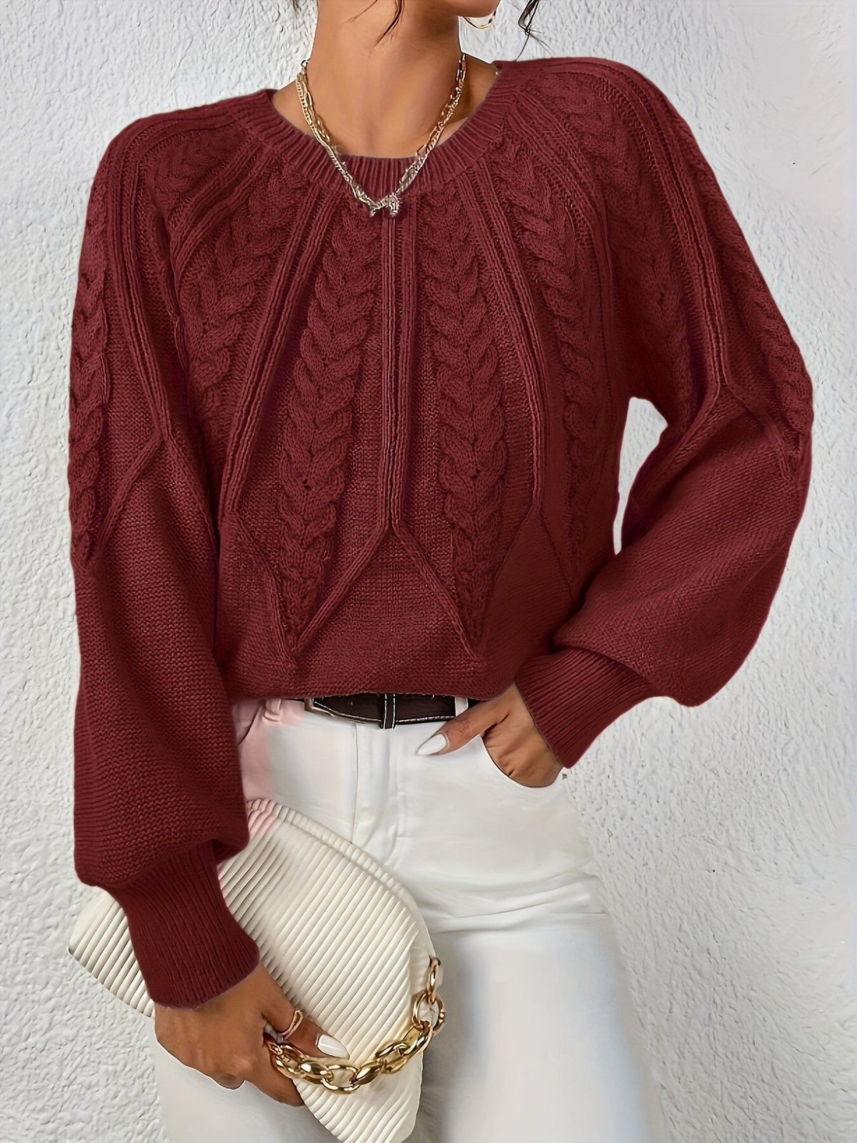 Cassidy | Women's Cable-Knit Round-Neck Sweater