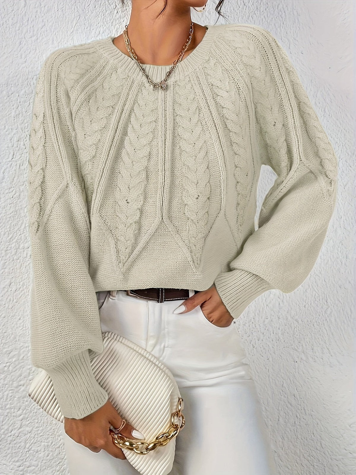 Cassidy | Women's Cable-Knit Round-Neck Sweater