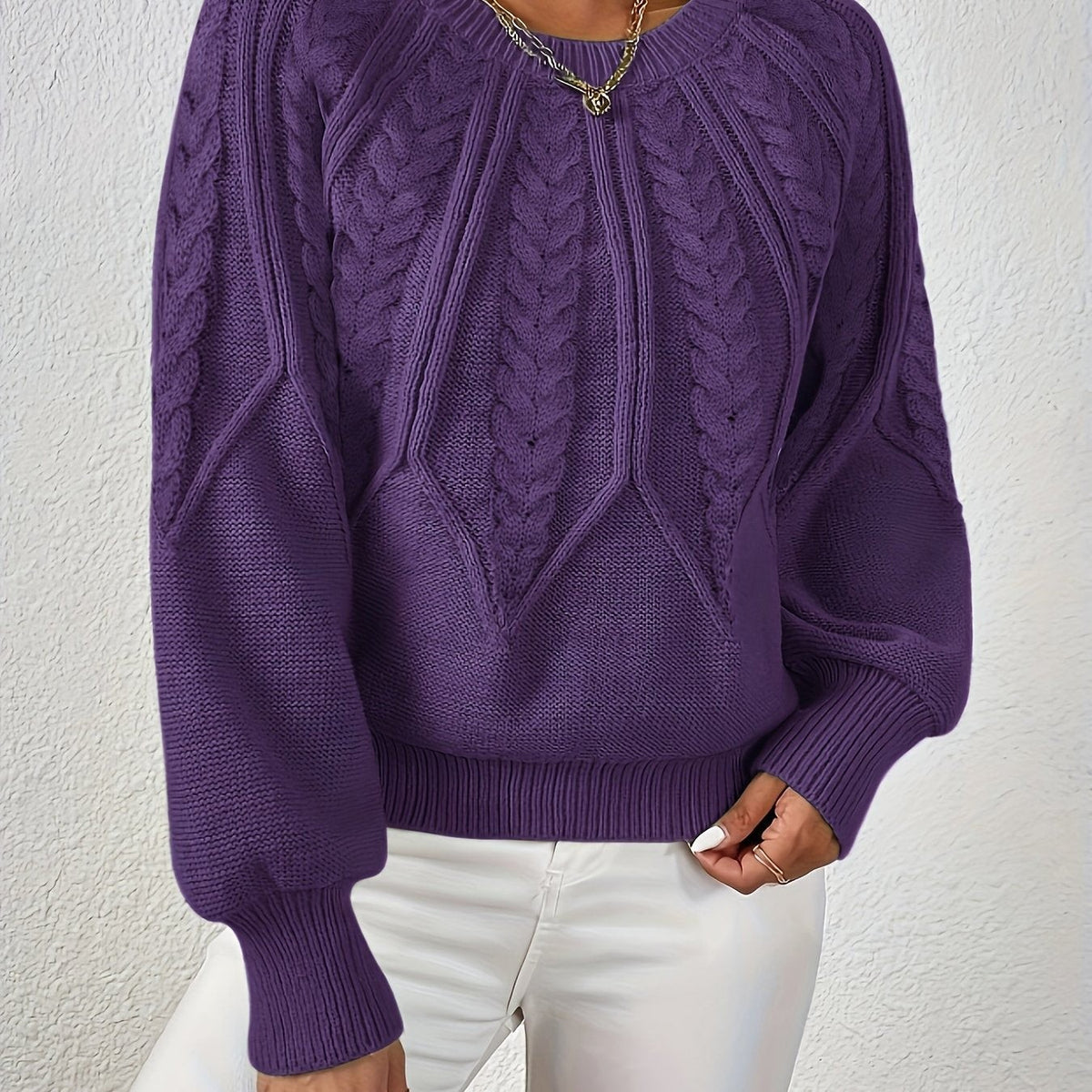 Cassidy | Women's Cable-Knit Round-Neck Sweater