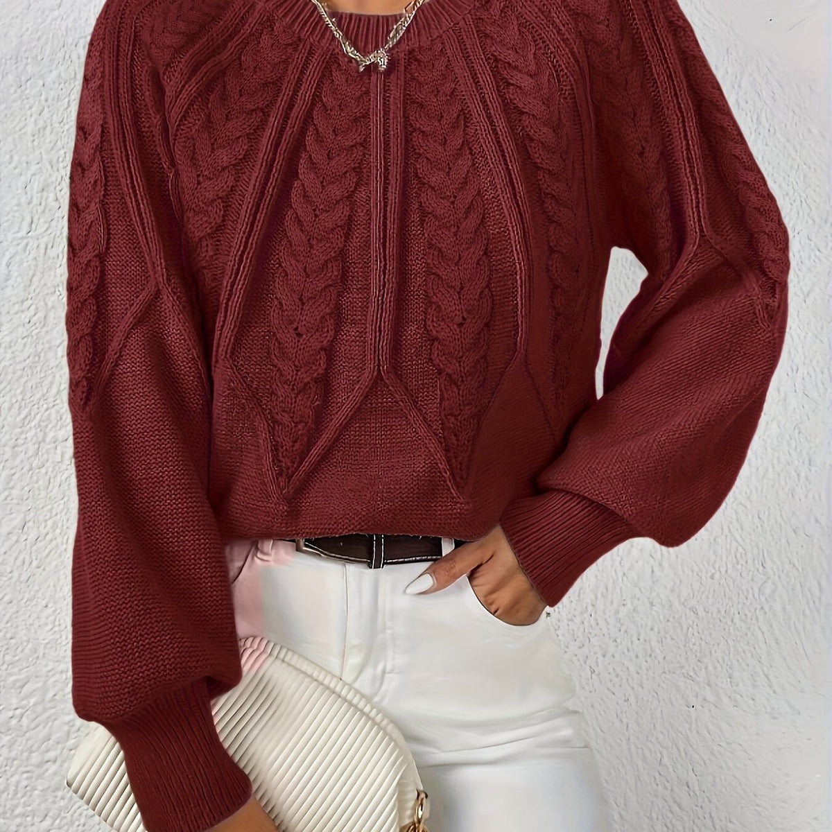 Cassidy | Women's Cable-Knit Round-Neck Sweater