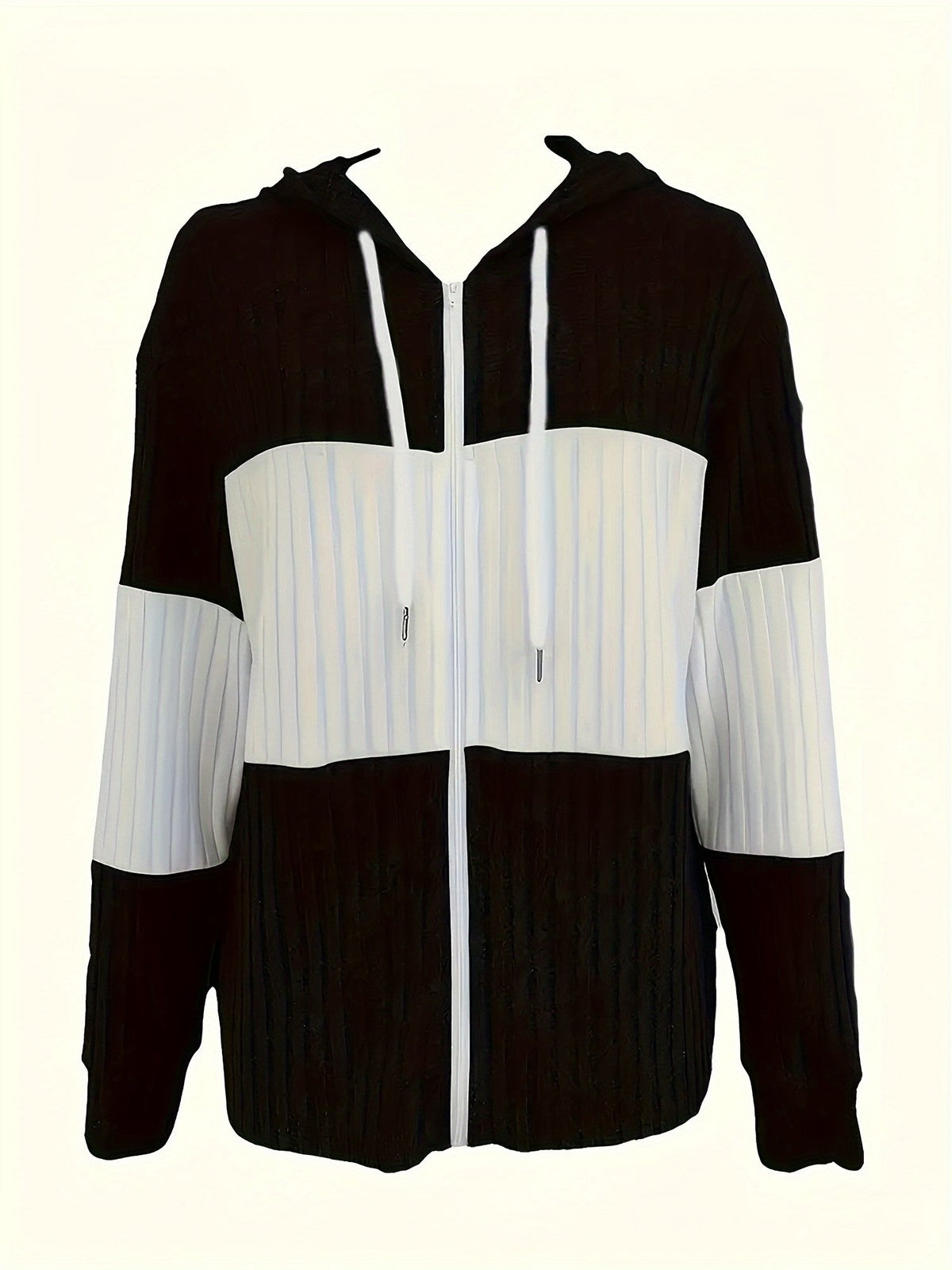 Cecilia | Women's Textured Color-Block Hooded Jacket