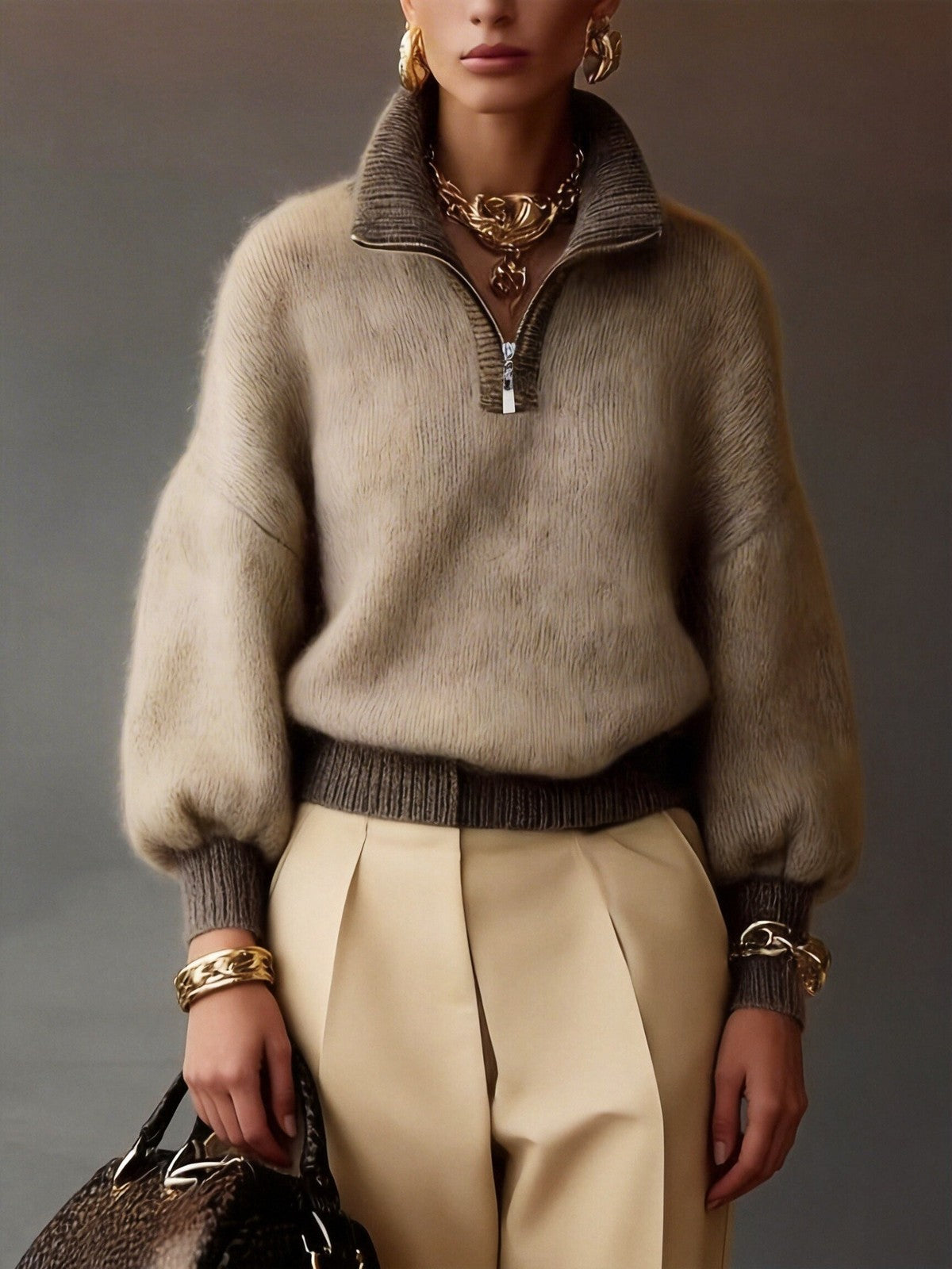 Cecily | Women's Relaxed Half-Zip Sweater