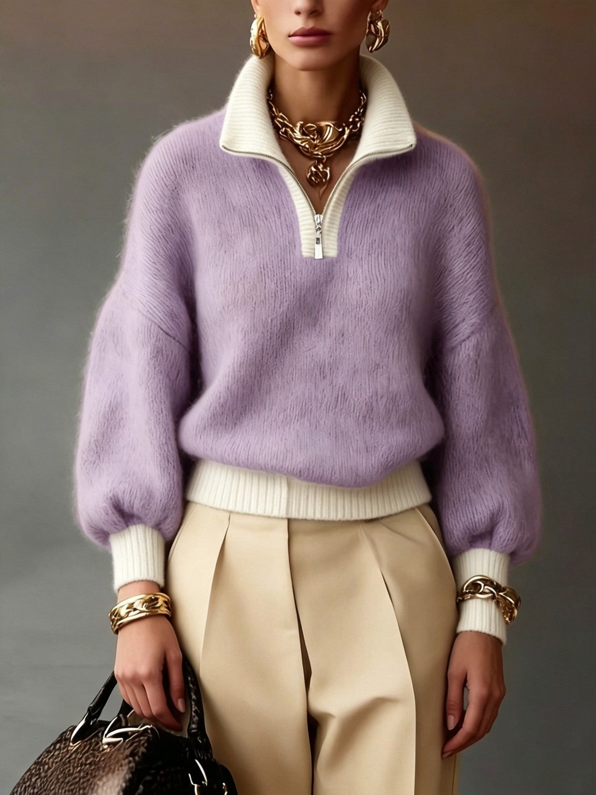 Cecily | Women's Relaxed Half-Zip Sweater