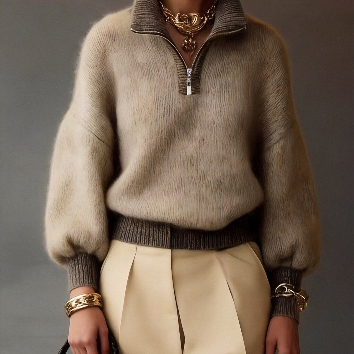 Cecily | Women's Relaxed Half-Zip Sweater