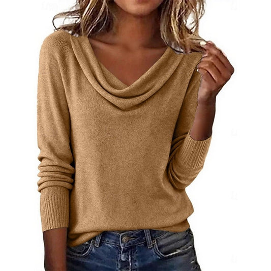 Wrenlee | Women's Draped Cowl Neck Sweater