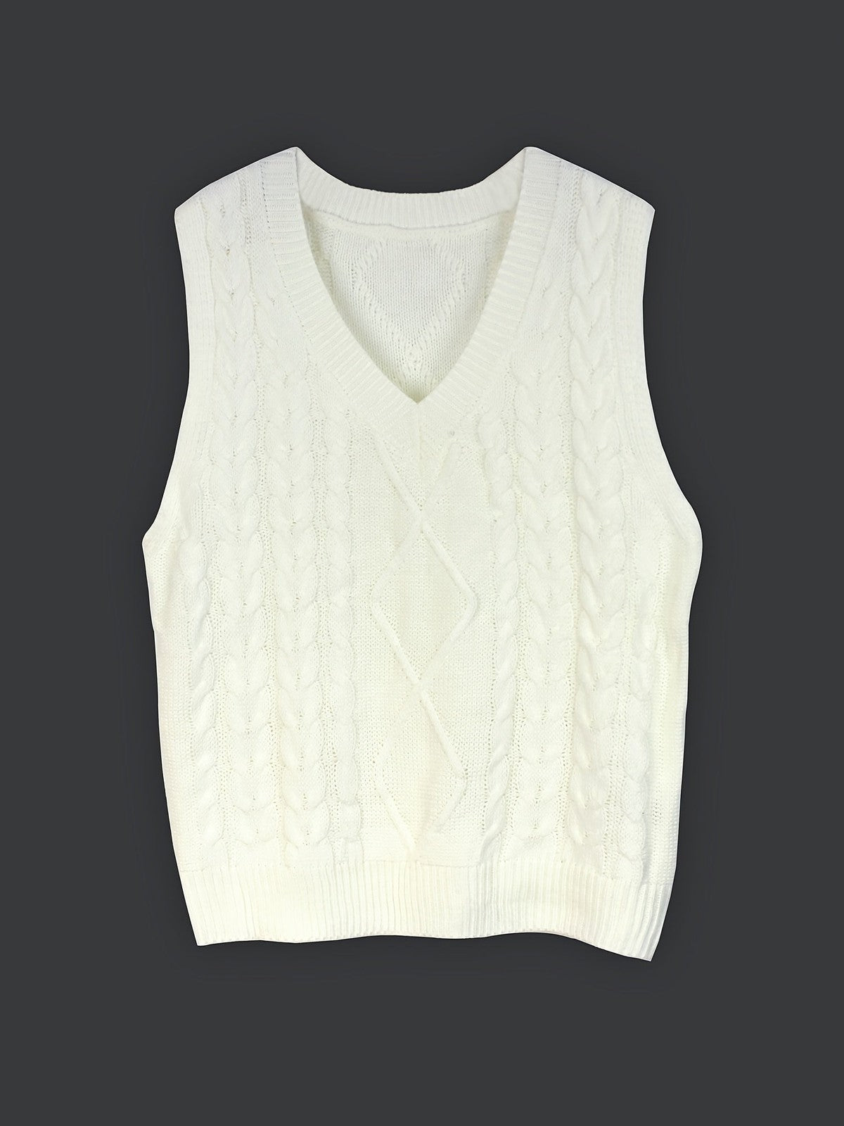 Cora | Women's Cozy Cable-Knit V-Neck Sweater Vest