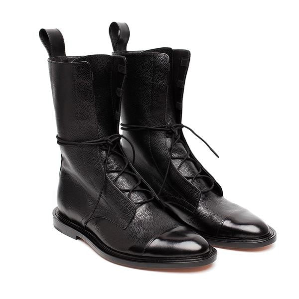 Cordelia | Women's Orthopedic Lace Up Boots Block Heel Combat photo
