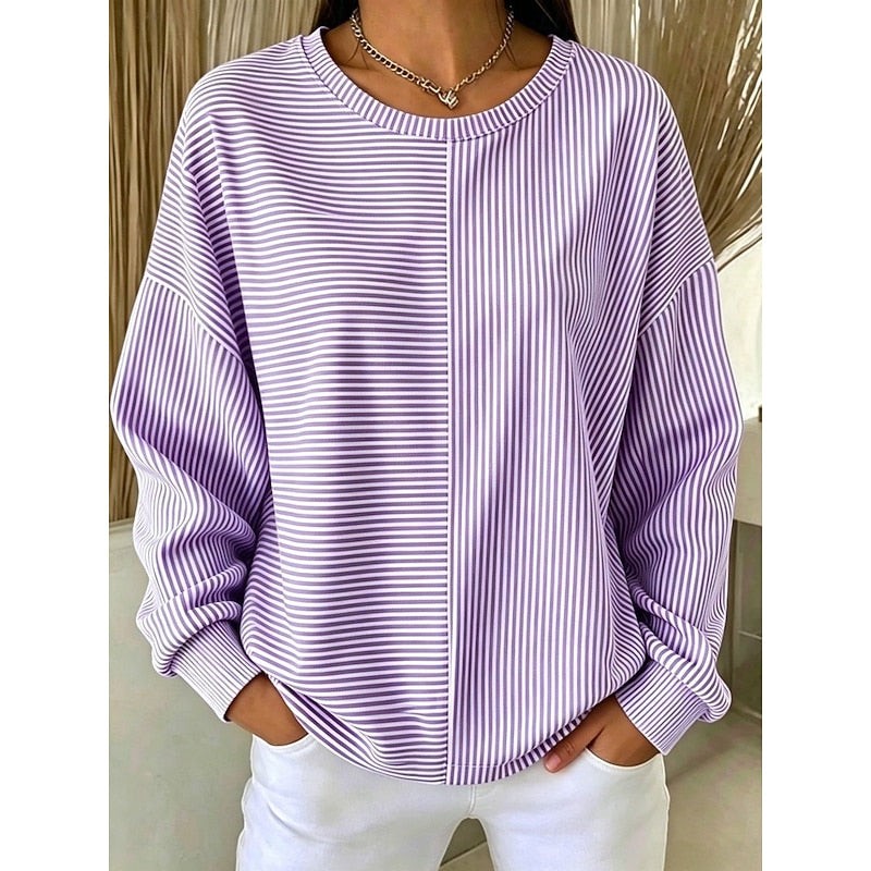 Corinna | Women's Relaxed Striped Sweatshirt