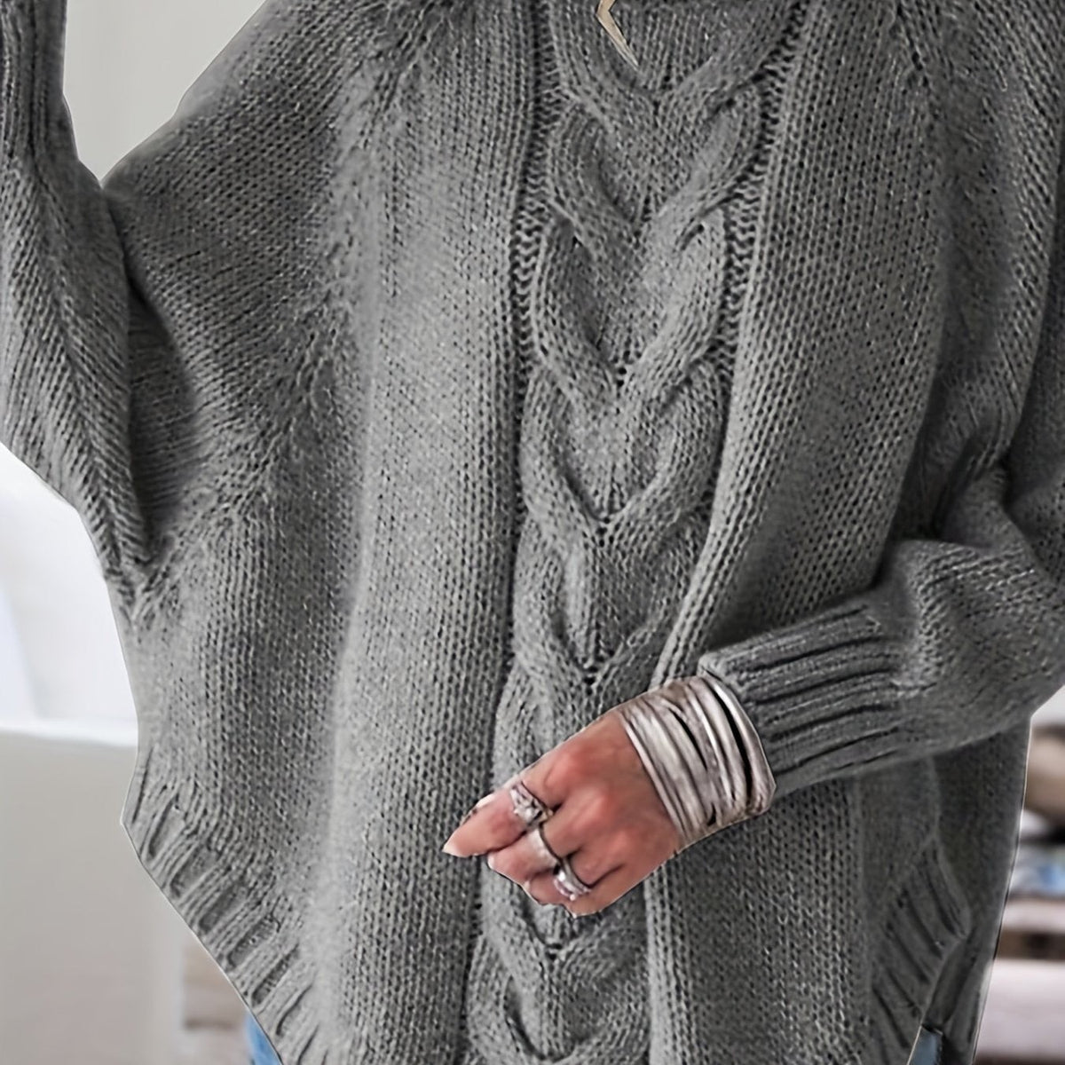 Corinne | Women's Cozy High-Neck Cable-Knit Sweater