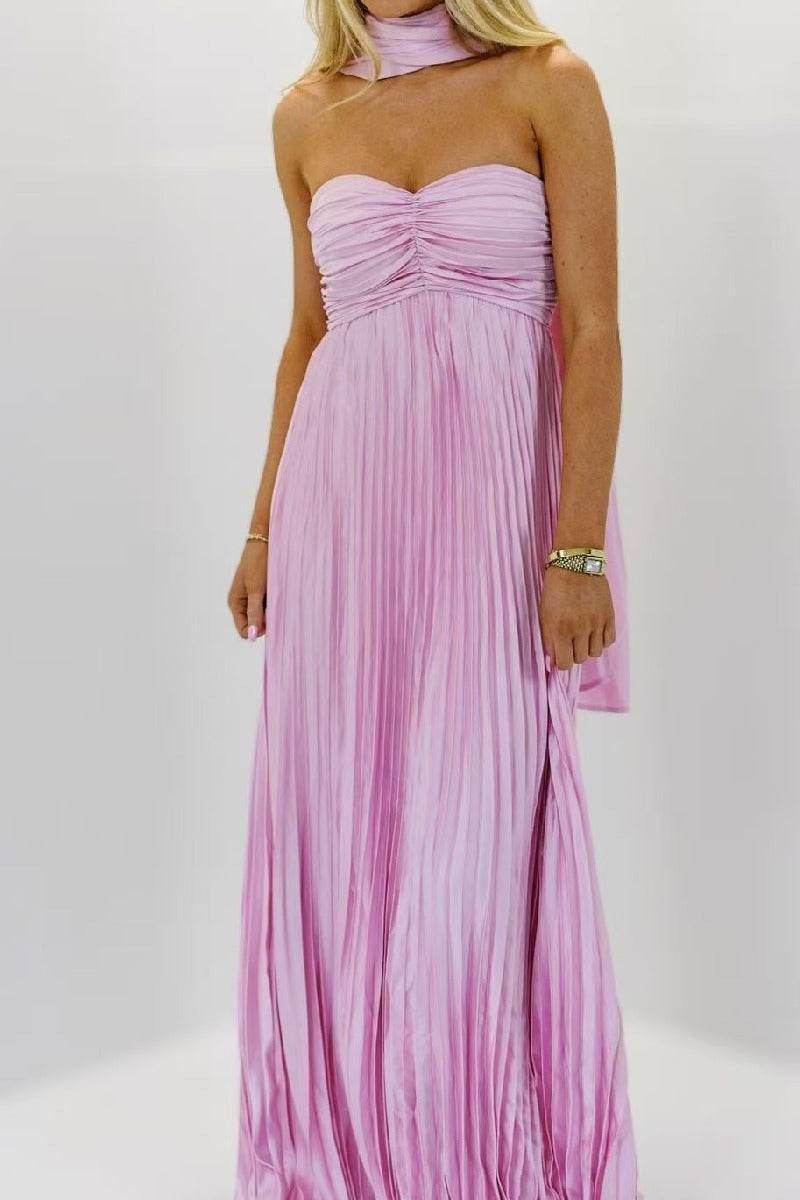 Wren | Pleated A-Line Maxi Evening Dress