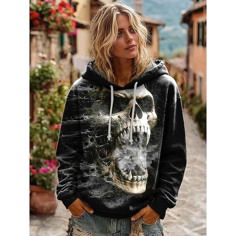 Yvaine | Women's Skull Statement Halloween Hoodie