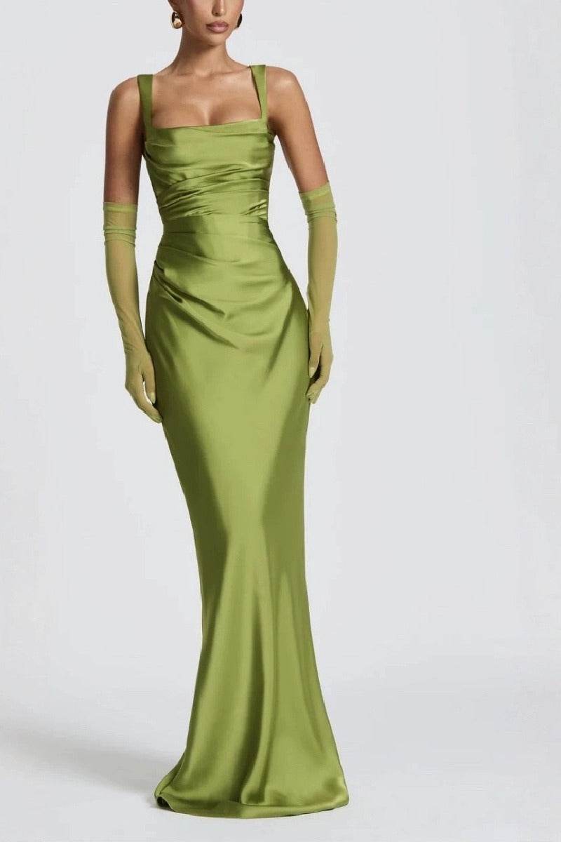 Katarina | Satin Sheath Maxi Evening Dress