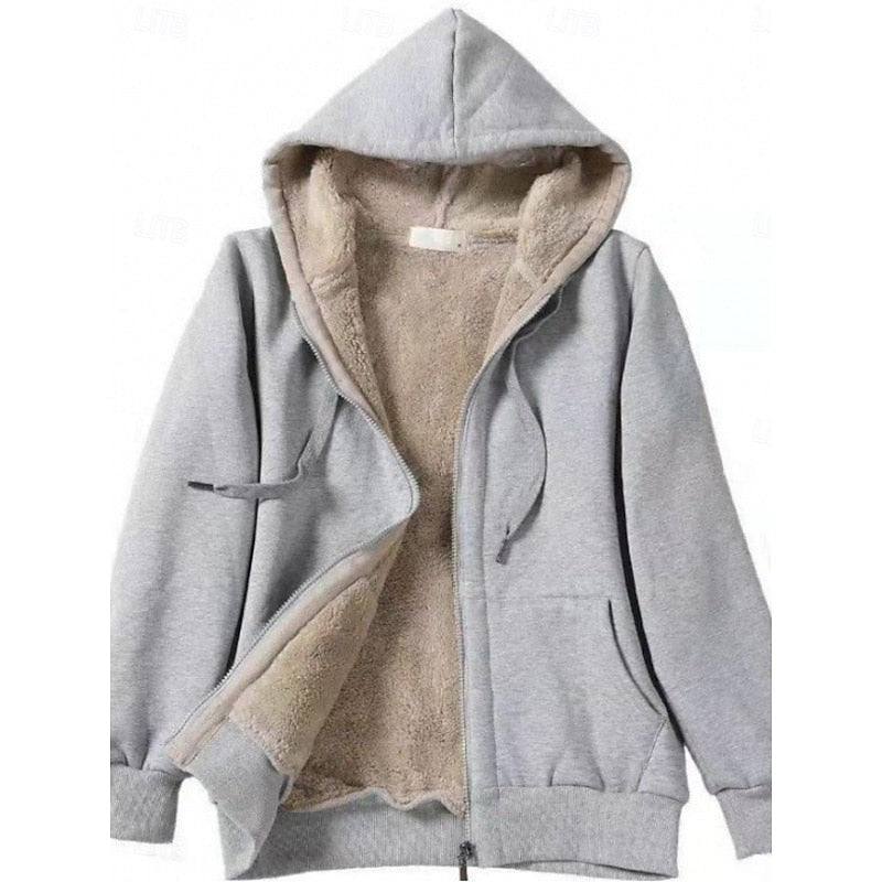 Rhoswen | Women's Cozy Hooded Zip Jacket
