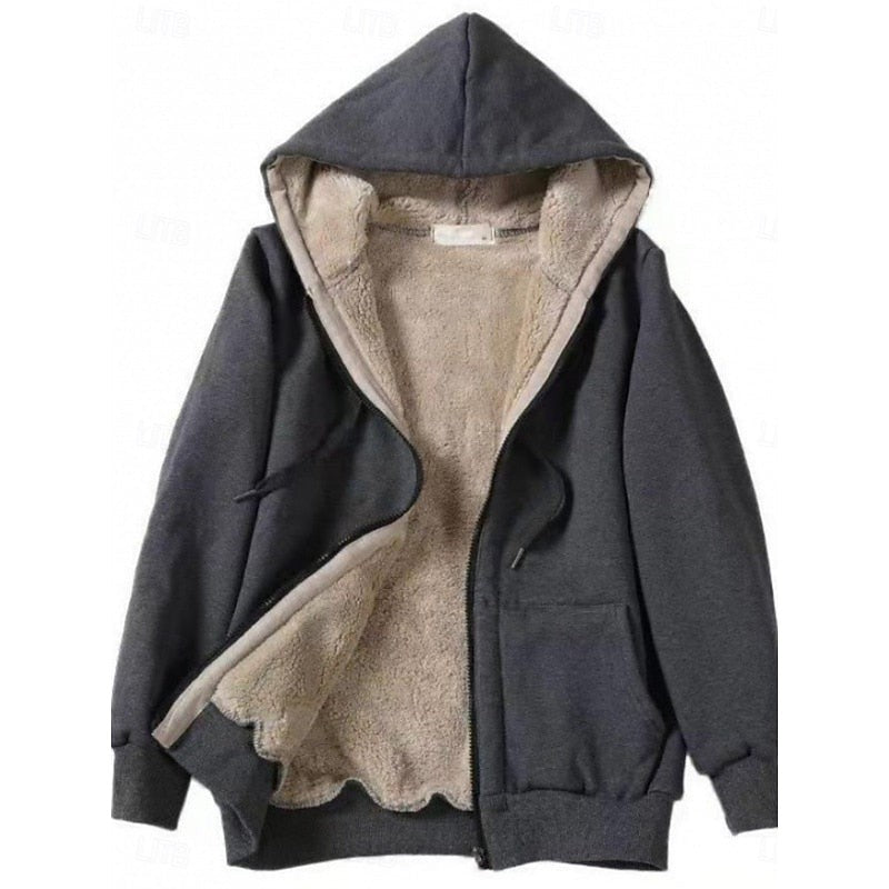 Rhoswen | Women's Cozy Hooded Zip Jacket