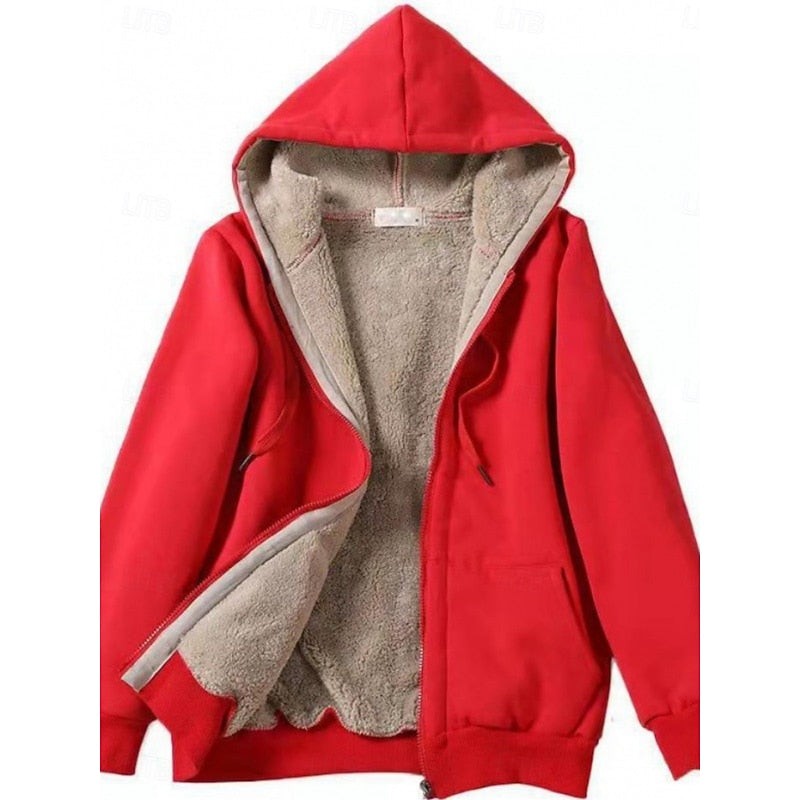 Rhoswen | Women's Cozy Hooded Zip Jacket