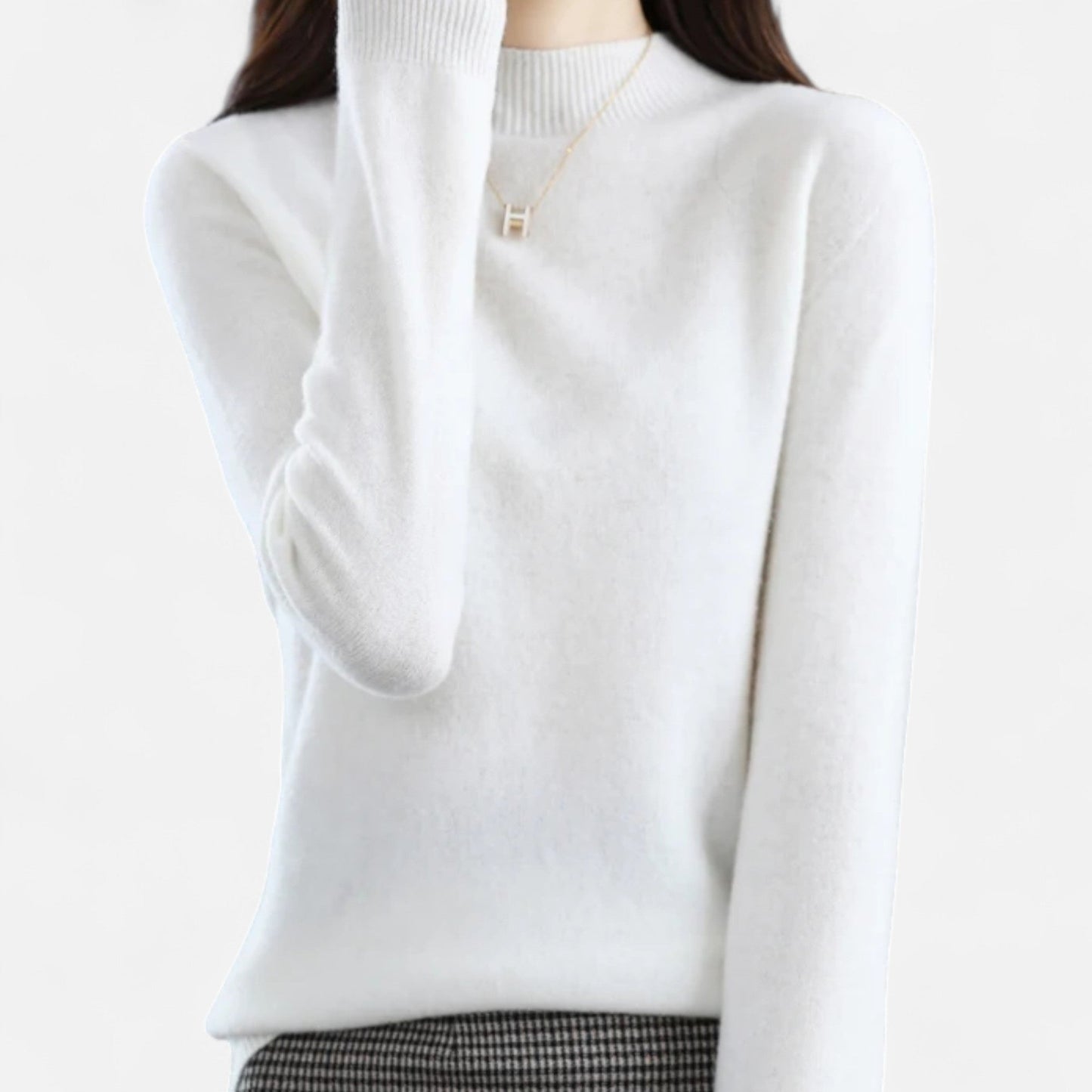 Halina | Pure Wool Half-Neck Turtleneck Sweater
