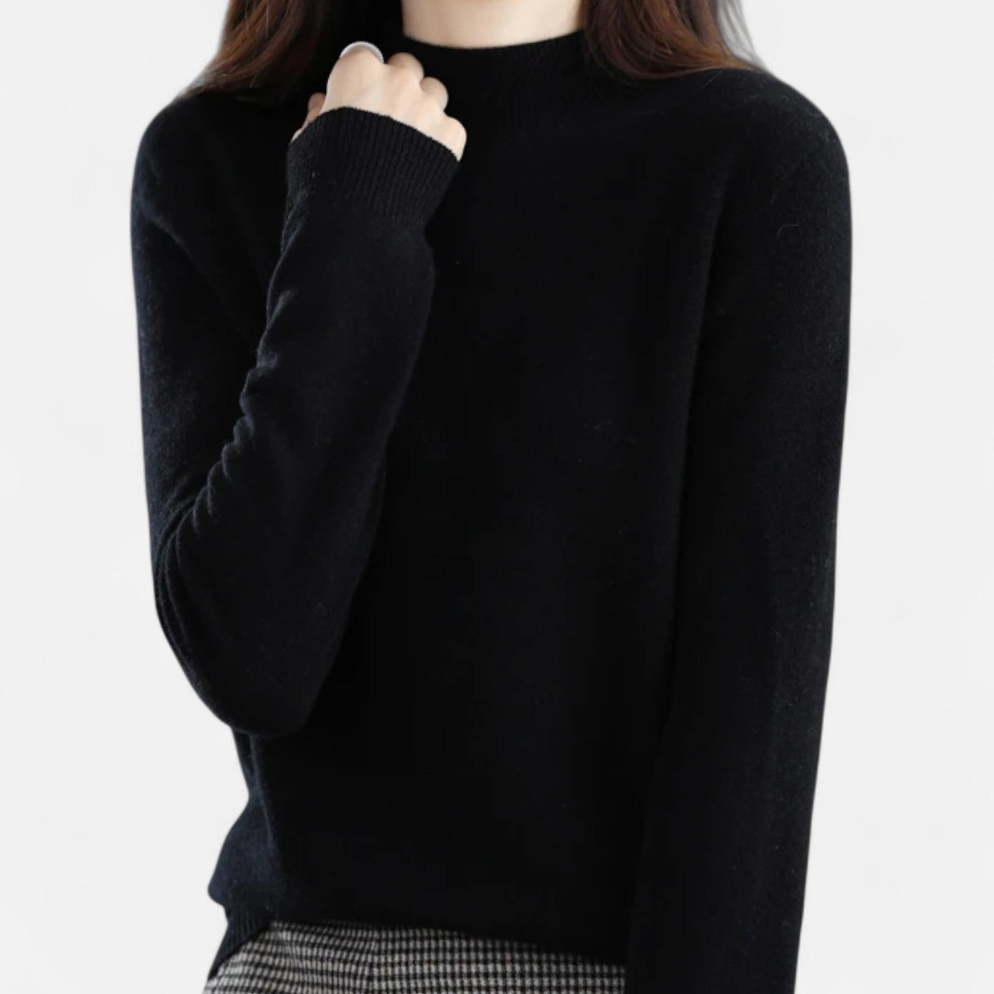 Halina | Pure Wool Half-Neck Turtleneck Sweater