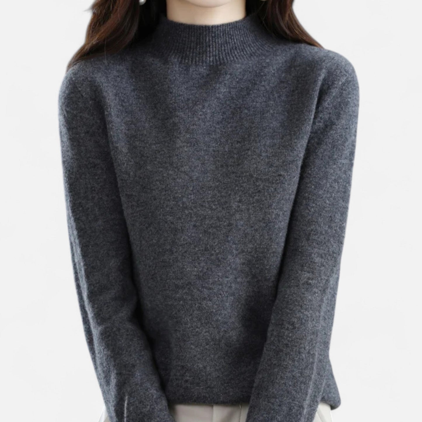 Halina | Pure Wool Half-Neck Turtleneck Sweater