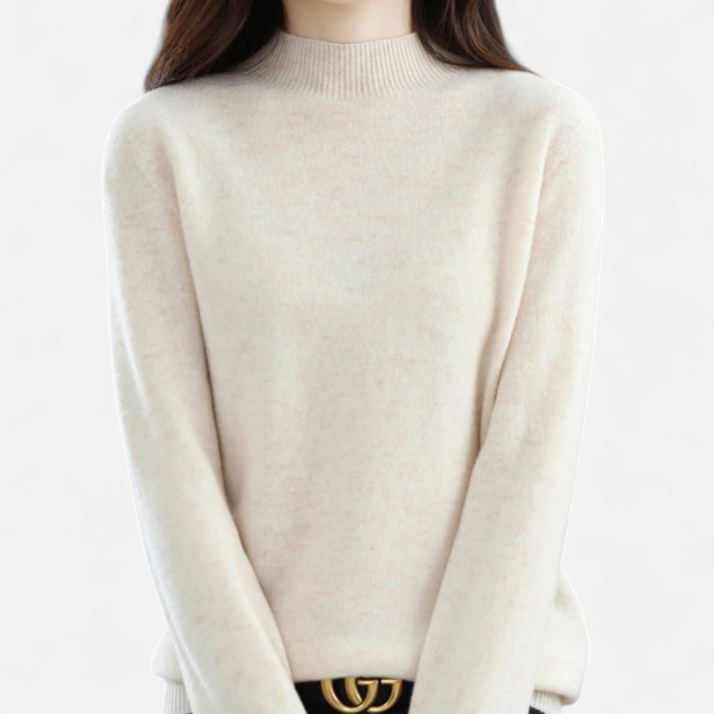 Halina | Pure Wool Half-Neck Turtleneck Sweater