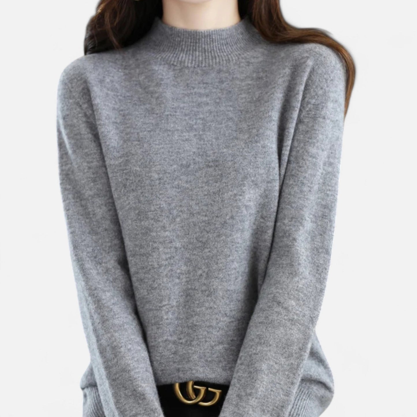 Halina | Pure Wool Half-Neck Turtleneck Sweater
