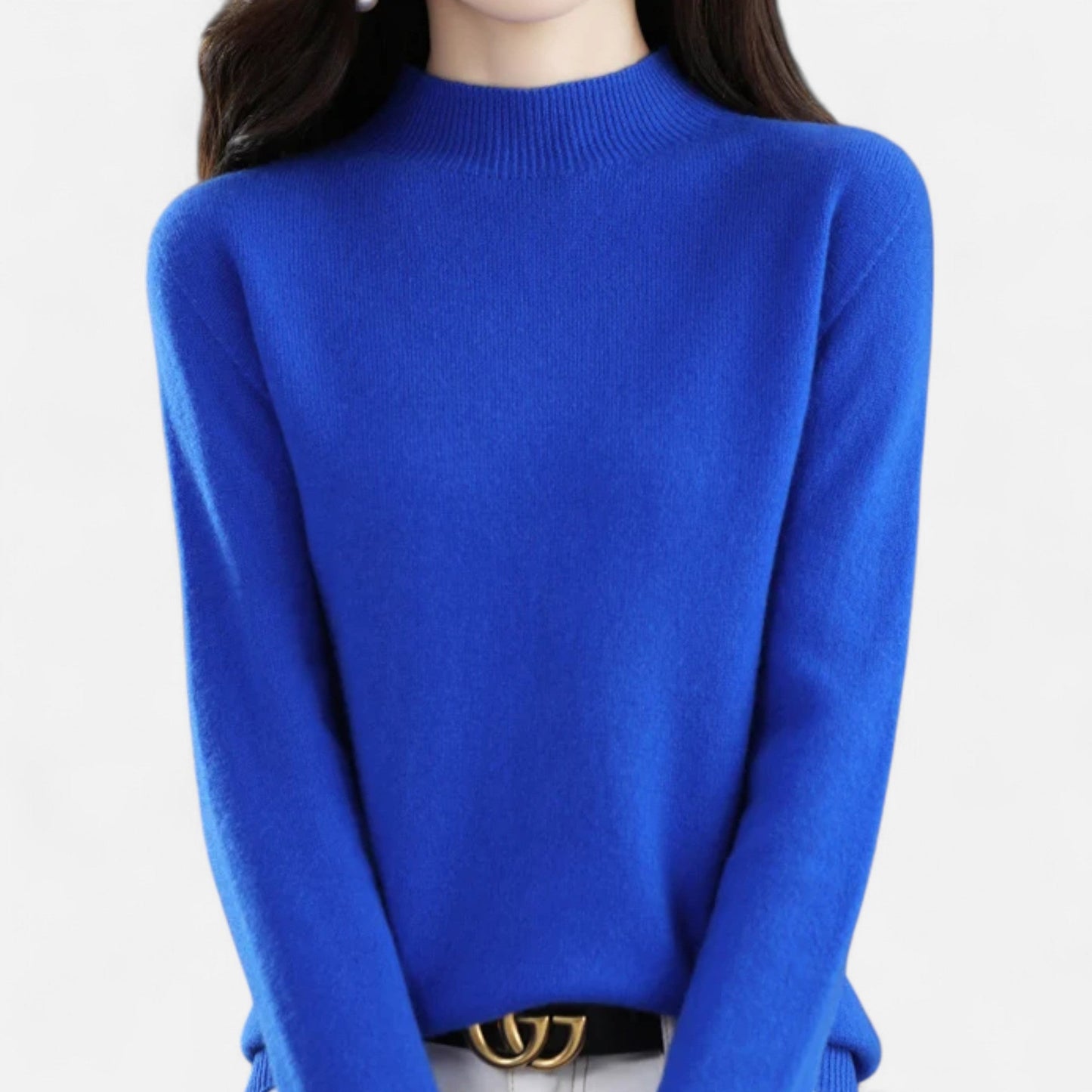 Halina | Pure Wool Half-Neck Turtleneck Sweater