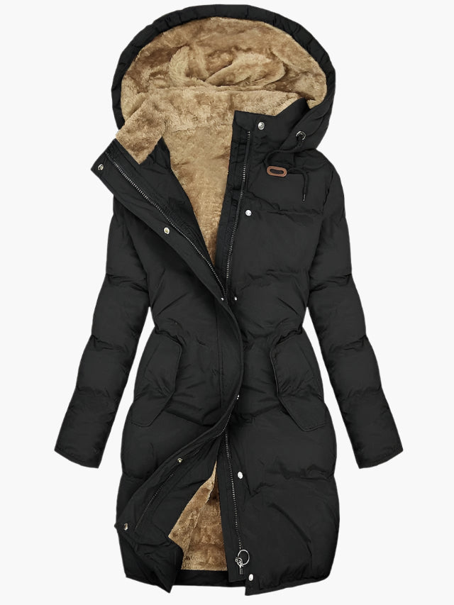 Katinka | Quilted Hooded Knee-Length Puffer Coat