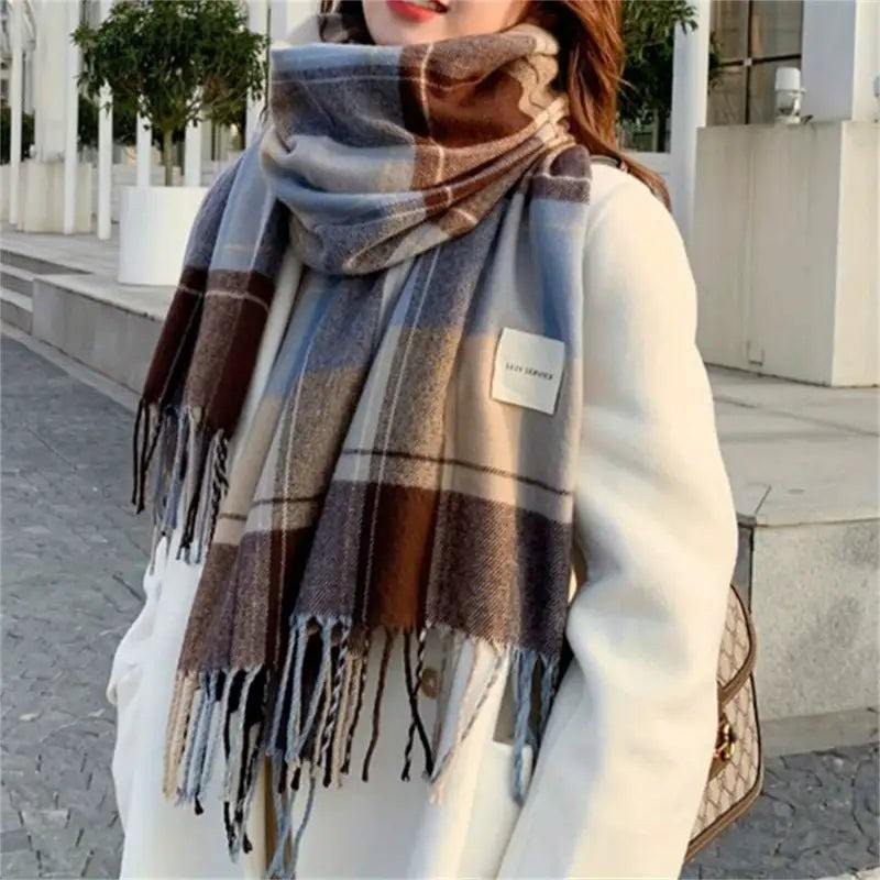 Edith | Vintage Plaid Striped Scarf photo