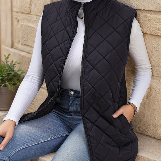 Eileen | Women's Diamond-Quilted Longline Vest