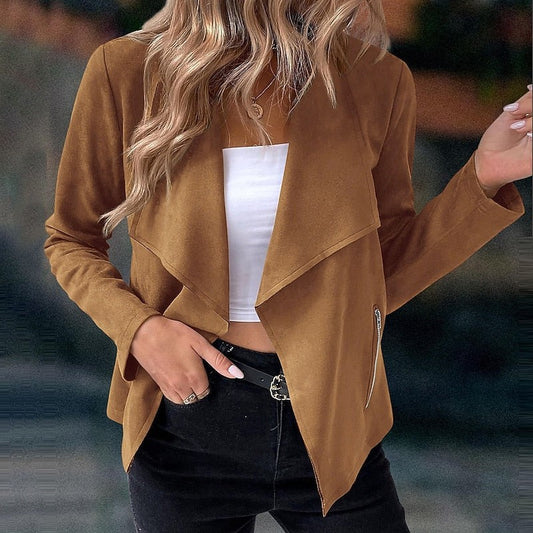 Isabeau | Women's Draped Open-Front Jacket