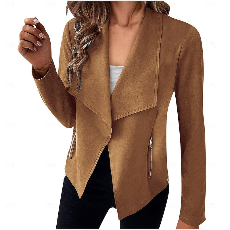 Isabeau | Women's Draped Open-Front Jacket